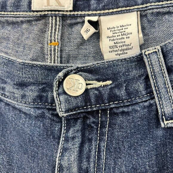 Vintage Calvin Kelin Jean Shorts Mens 36 Denim Jorts y2k Baggy Loose Carpenter - Picture 4 of 10